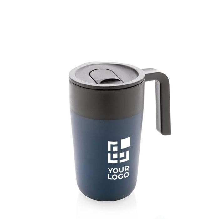 Recycled plastic and metal thermal mug, 480 ml