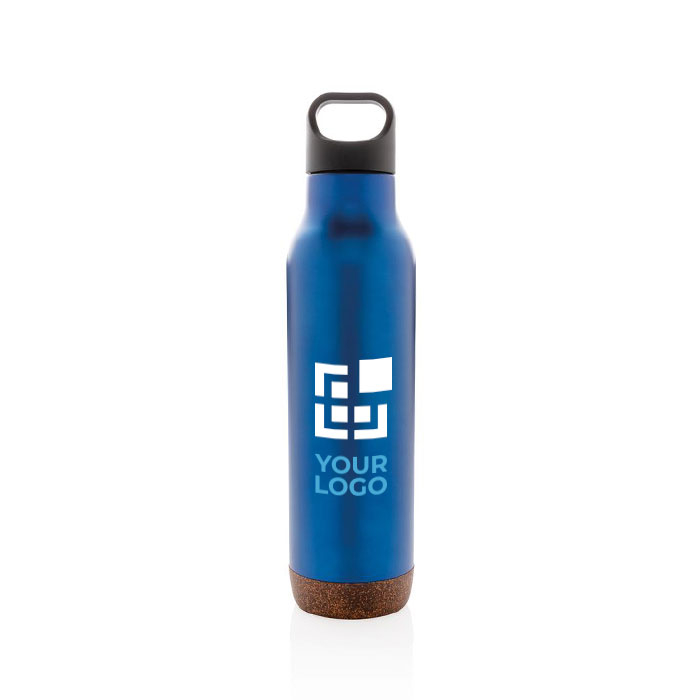 Reusable steel bottles with cork base, 600 ml