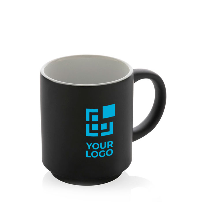 Stackable ceramic mug with colour design, 180 ml