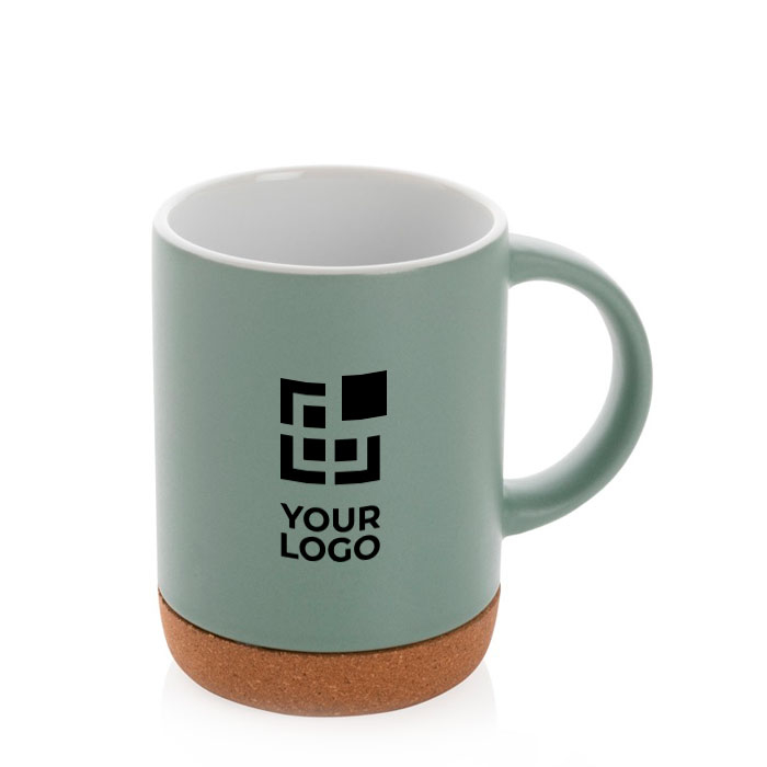 Ceramic mug with cork base and matte colour, 280 ml