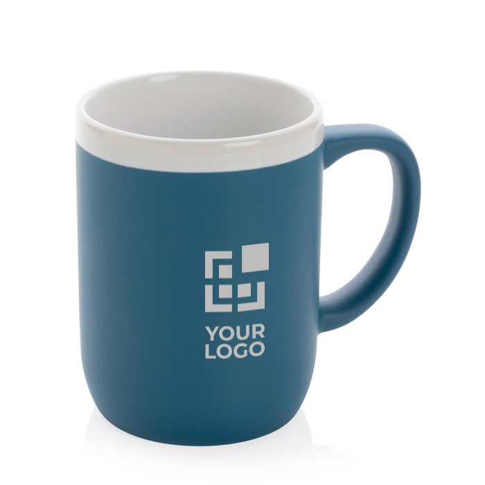 Printed ceramic mug with white rim, 300 ml