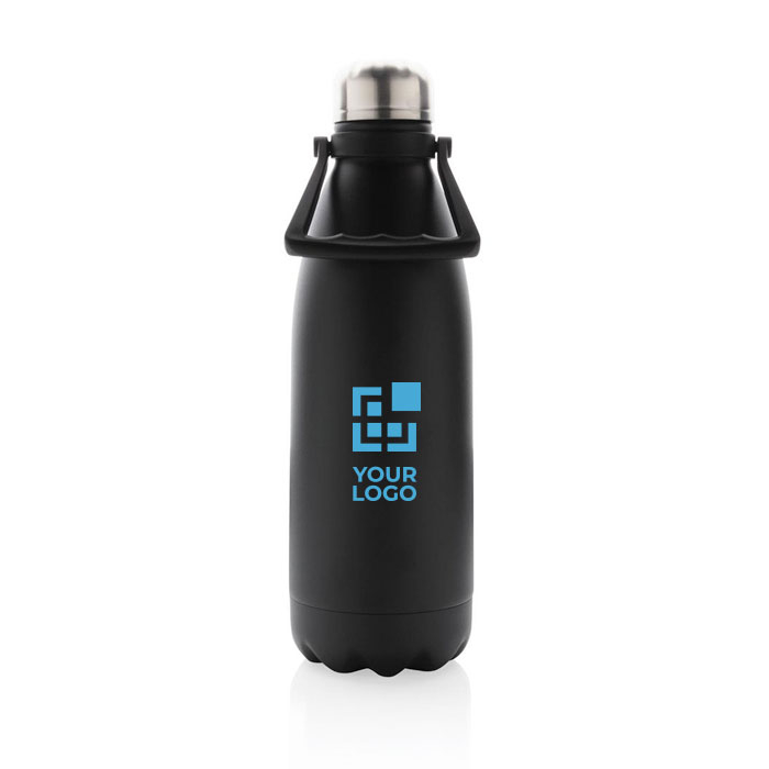 Large, branded thermal bottle with carry handle, 1.5 L