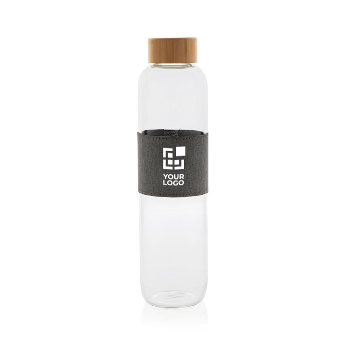 Branded glass water bottle for gifting, 750 ml