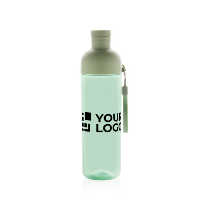 RPET bottle with detachable lid and carry handle, 600 ml