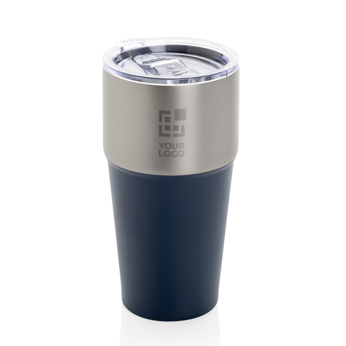 Recycled stainless steel thermal tumbler, anti-drip, 500 ml