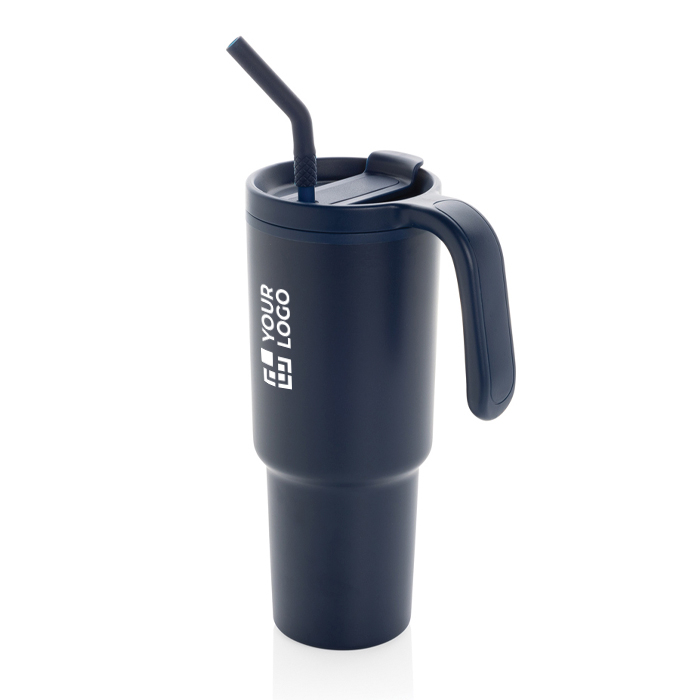 Recycled stainless steel thermal tumbler, anti-drip, 900 ml