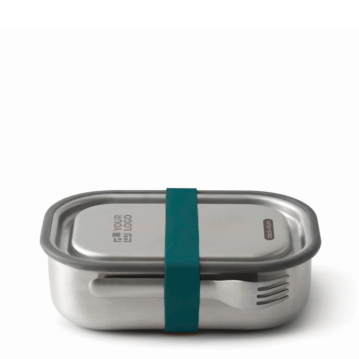 Stainless steel lunchbox with cutlery and strap, 1 L
