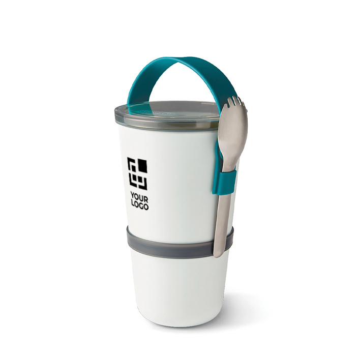 Cup-style lunchbox with 2 leak-proof compartments, 900 ml