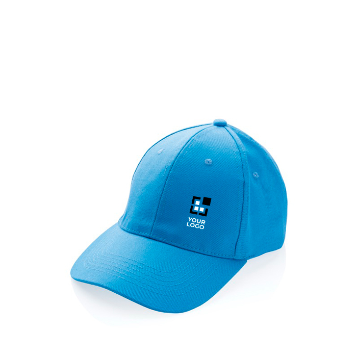 6-panel recycled cotton cap with AWARE™ tracer, 280 g/m²