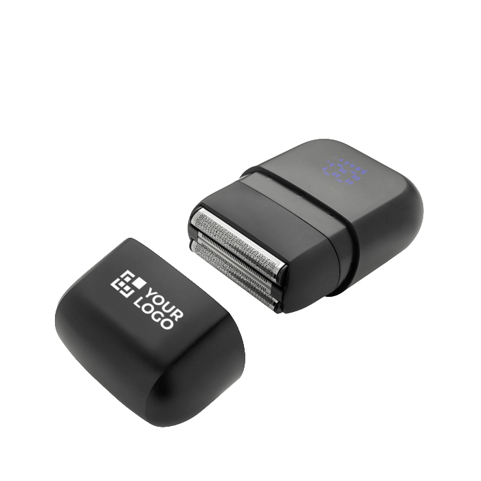 Portable rechargeable shaver with display and travel lock