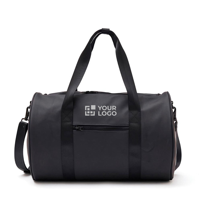 Synthetic leather sports or travel bag with shoulder strap