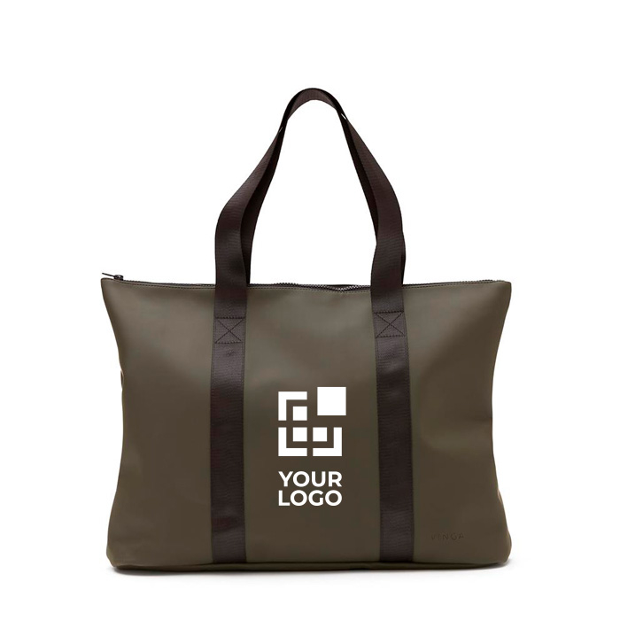 Lightweight synthetic leather handbag with zip closure