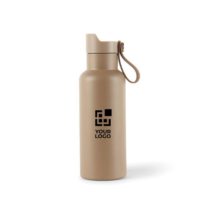 Promotional thermal bottle with handle and push-button lid, 500 ml