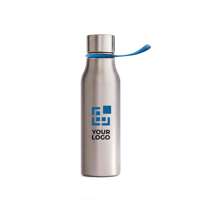 Stainless steel bottle with coloured strap, 550 ml