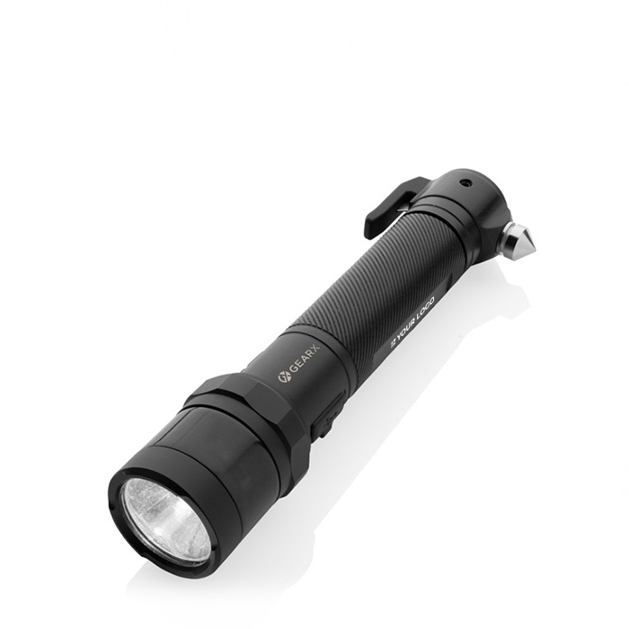 Recycled aluminium torch with 5 light modes, 100 m range