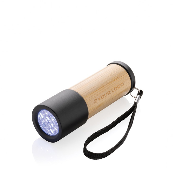 Bamboo and recycled plastic torch with 20 m range