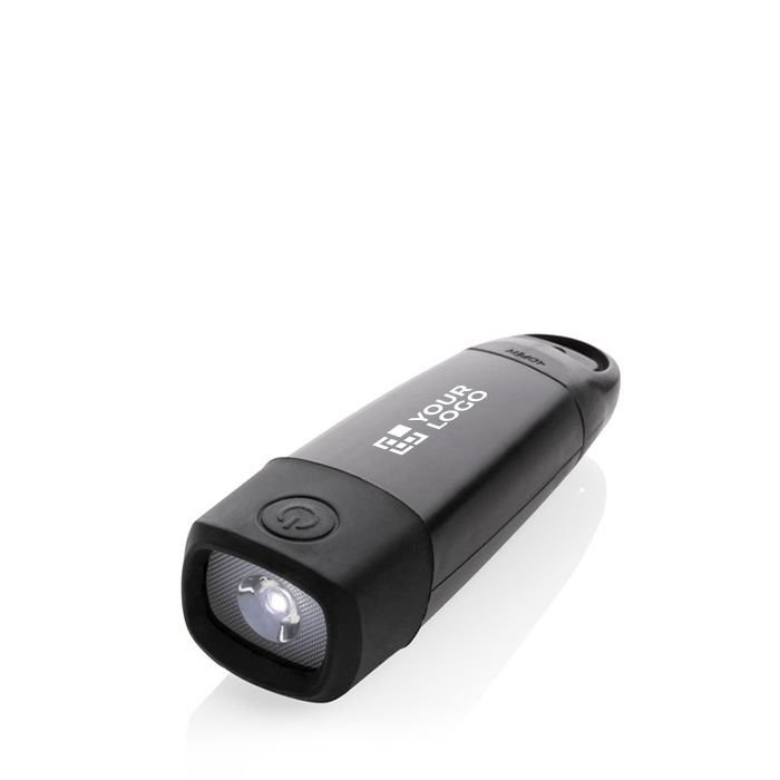 Dynamo torch with lithium battery and 120-lumen LED