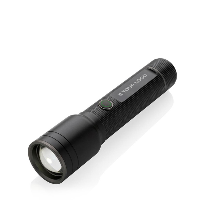 Recycled aluminium torch with 5 light modes, 800 m range