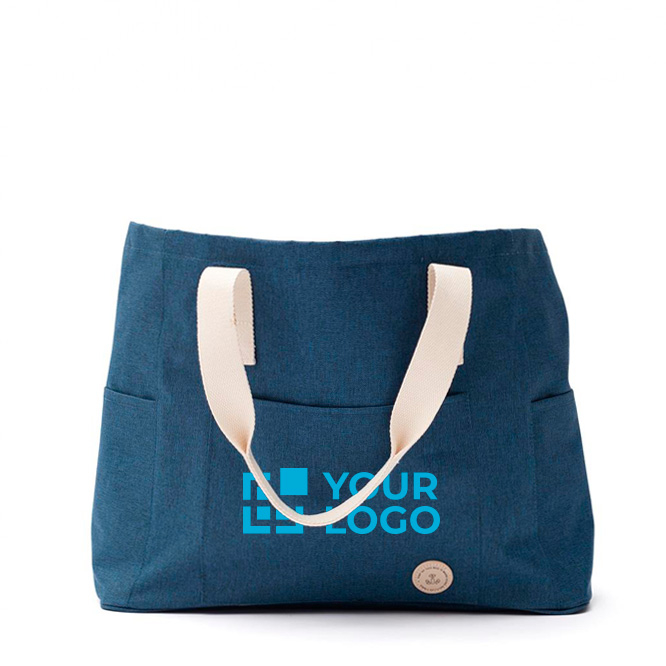 Elegant recycled beach bag with double handles