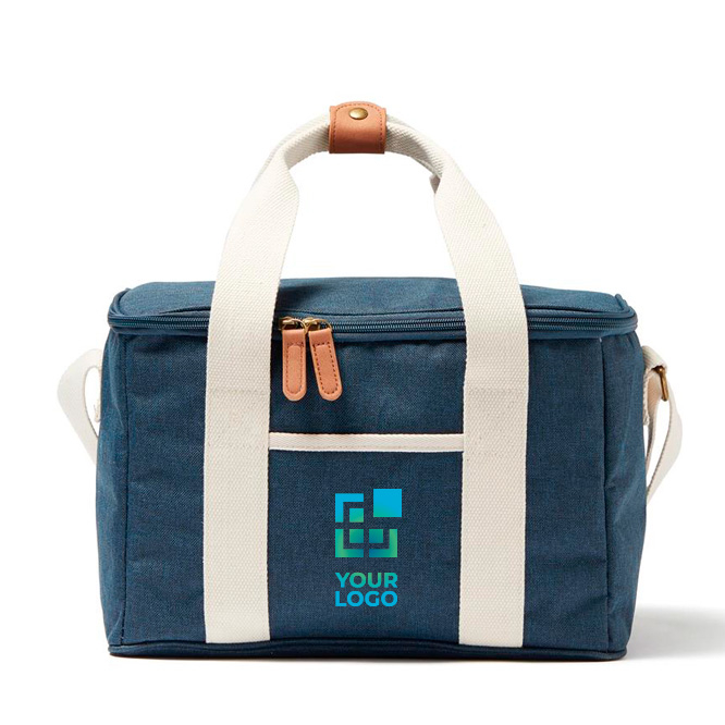 Recycled cooler bag basket with shoulder strap