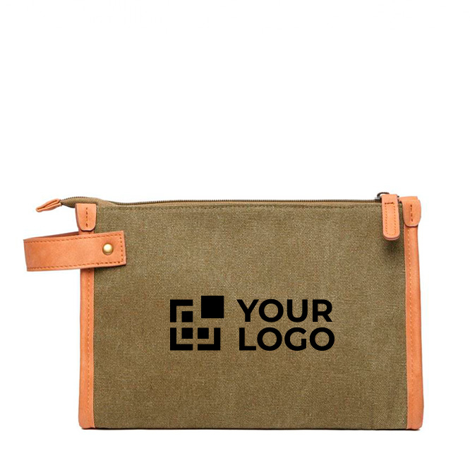 Elegant recycled toiletry bag with logo