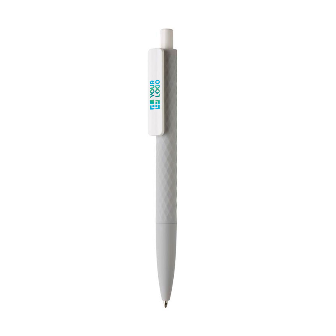 Smooth-writing pens with logo, blue ink