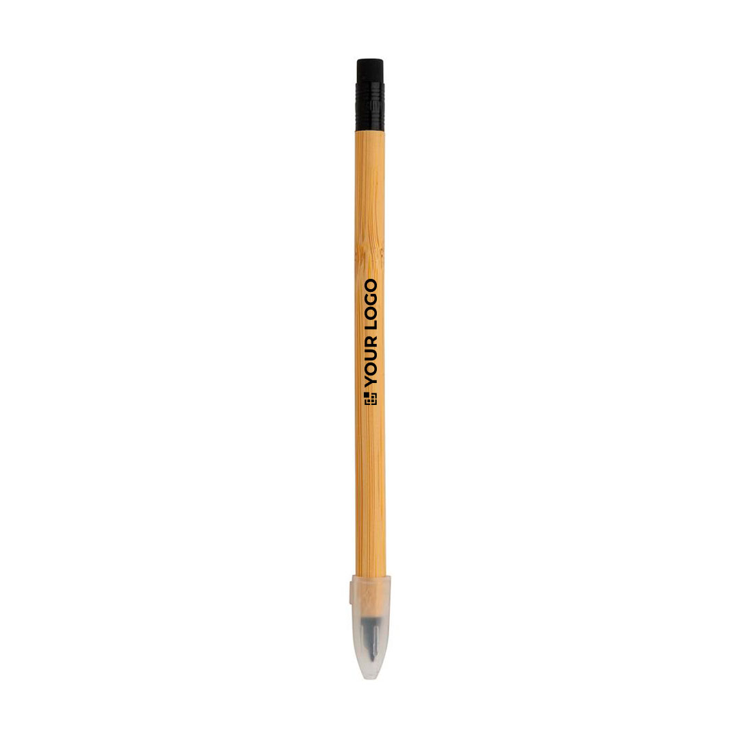 Infinite bamboo pencil with eraser with logo