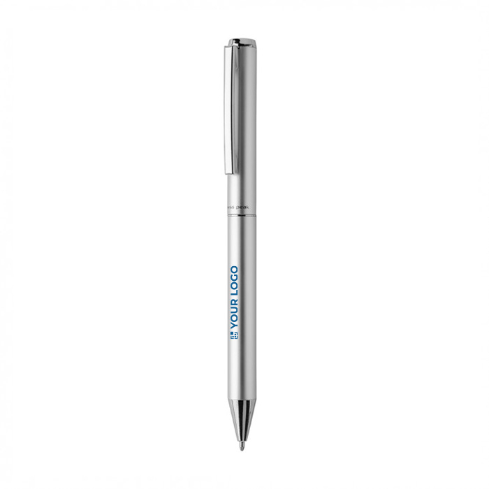 Elegant pen in recycled aluminium with blue Dokumental® ink