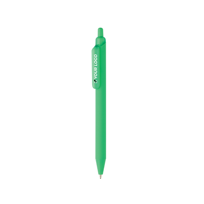 Eco pen with soft-touch finish, clip and blue ink