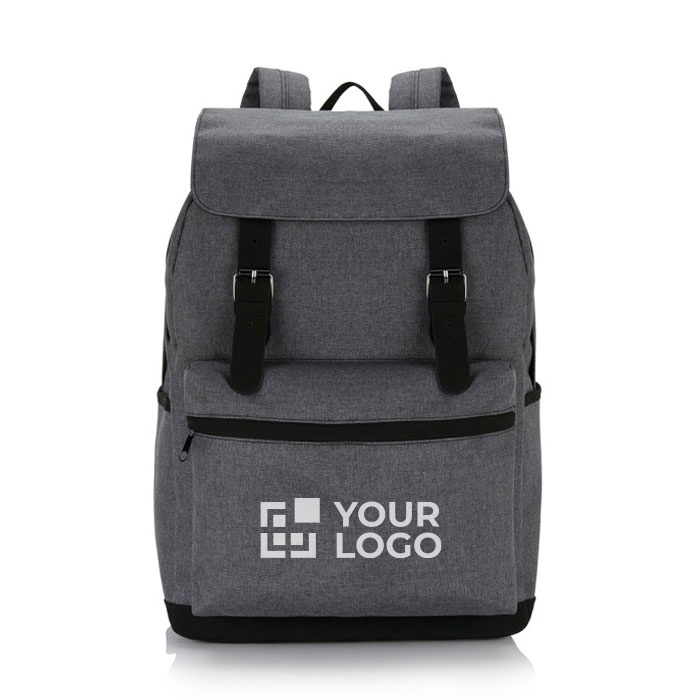 Nylon laptop backpack with external pocket, 15.6"
