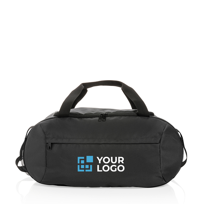 Branded sports bag in recycled polyester