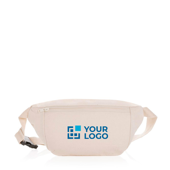 Branded recycled canvas waist bags, 285 g/m²