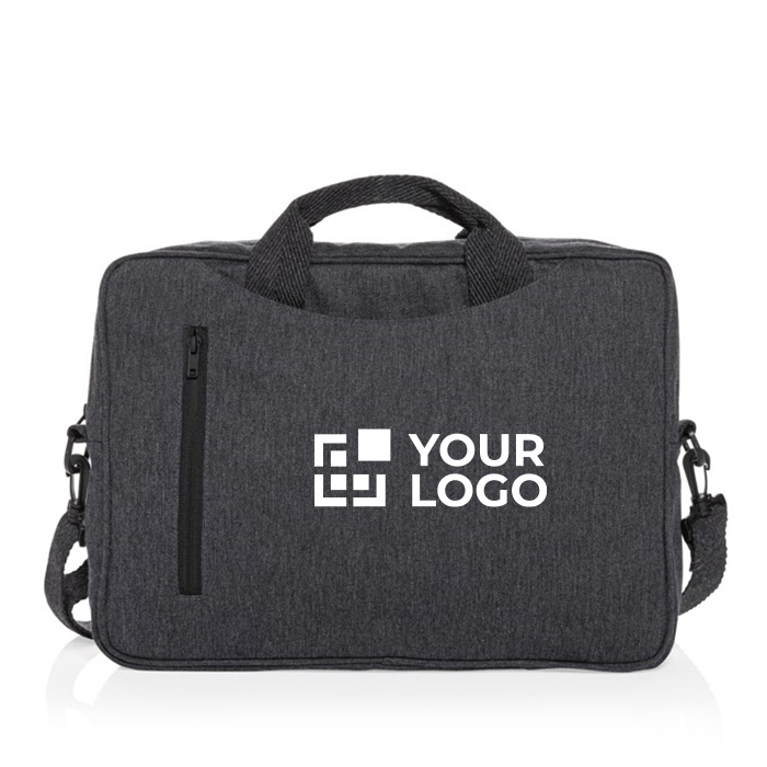 Recycled cotton laptop case with front pocket, 15.4"