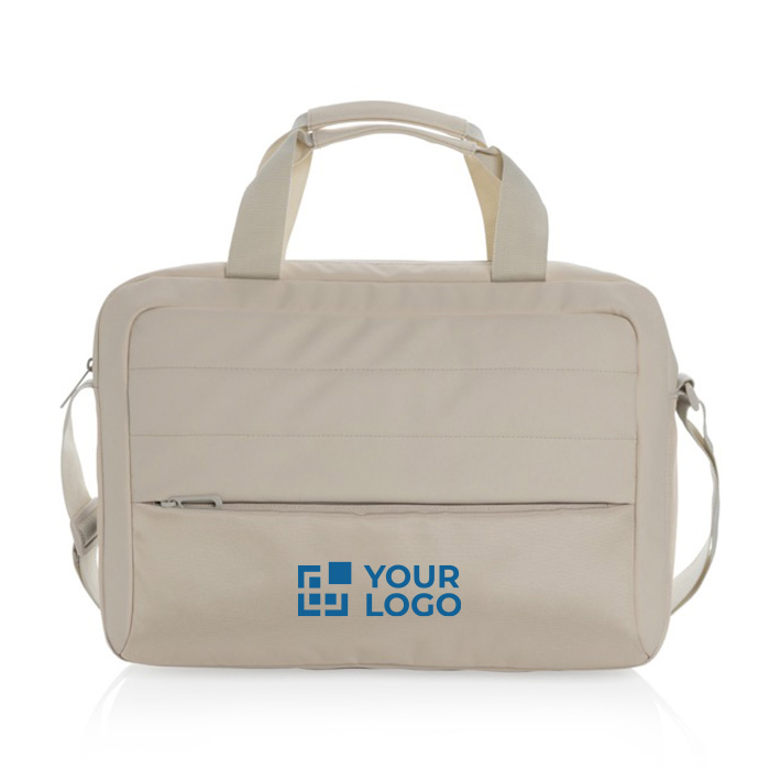 RPET briefcase with front pocket and decorative stitching, 15.6"