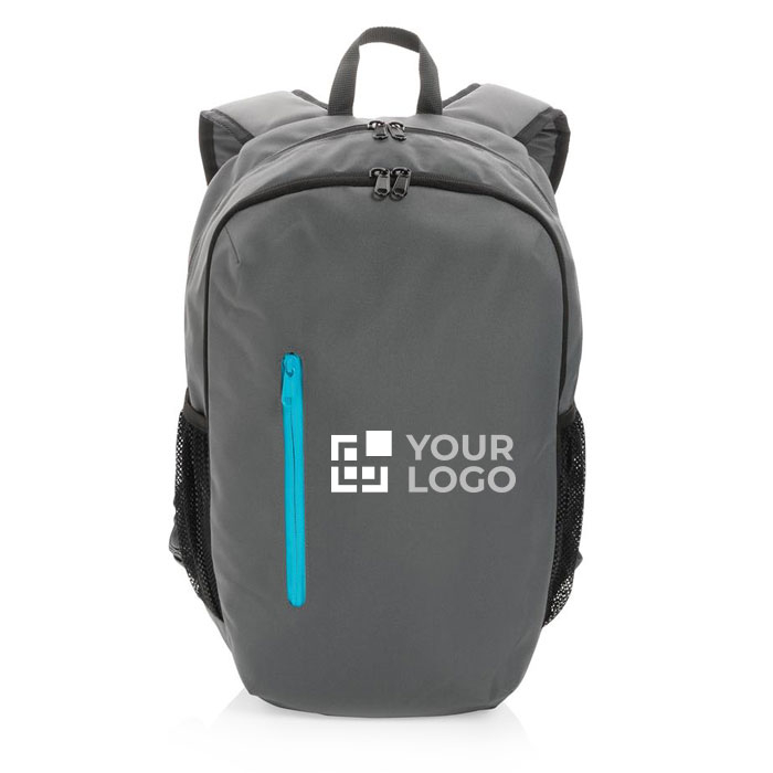 Branded backpack with colour detail for 15" laptop