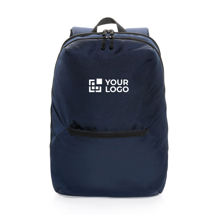 Branded, recycled polyester laptop backpack, 15.6"