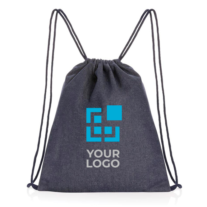 Recycled fabric drawstring backpacks, 320 g/m²