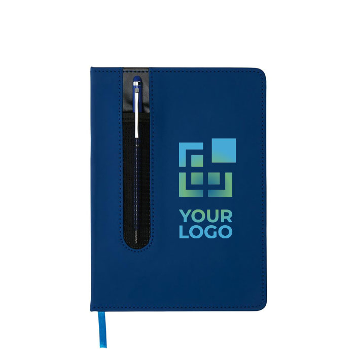 PU notebook with stylus pen, A5, ruled pages