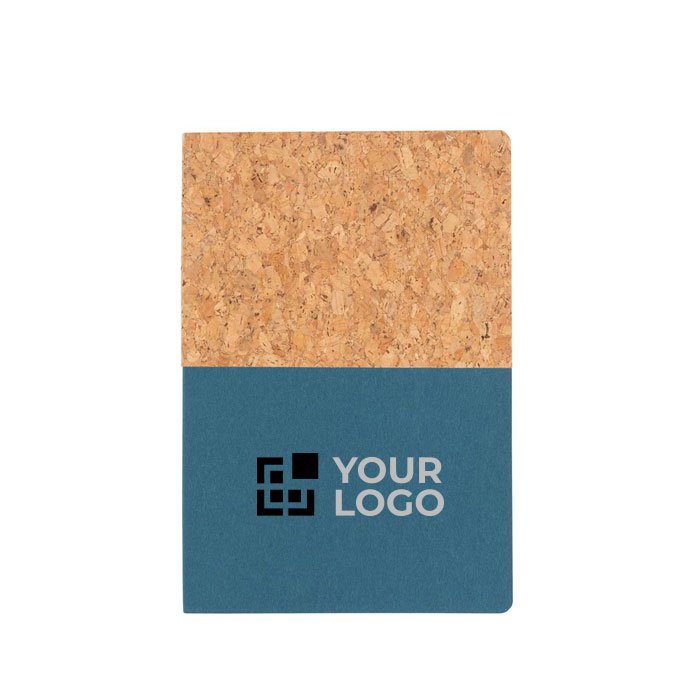 Cork and kraft notebook with recycled paper, A5 ruled