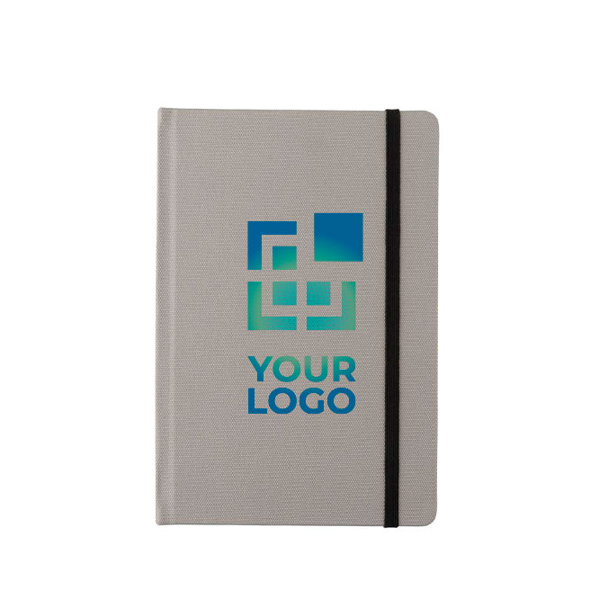 Notebook from recycled materials with elastic strap, A5, ruled pages