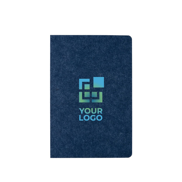Recycled, branded felt notebook, A5, ruled pages