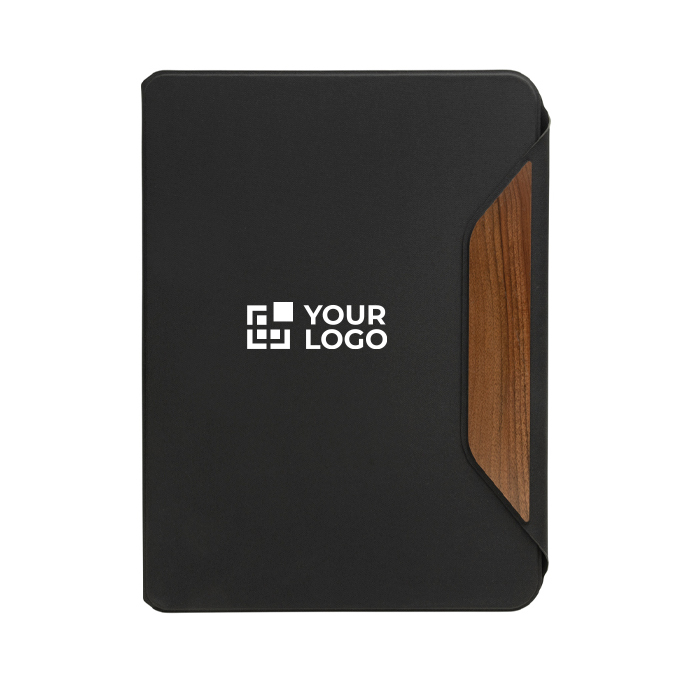 Hardcover walnut portfolio with 70 g/m² paper, A4, ruled pages