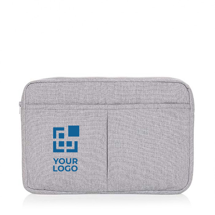 Recycled cotton laptop sleeve with front pockets, 15.6"