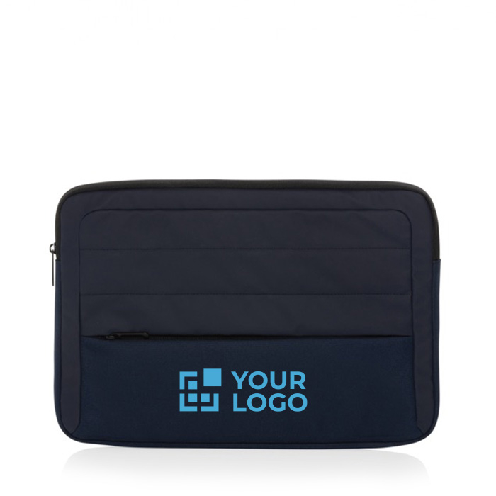 RPET laptop sleeve with seams and front pocket, 15.6"