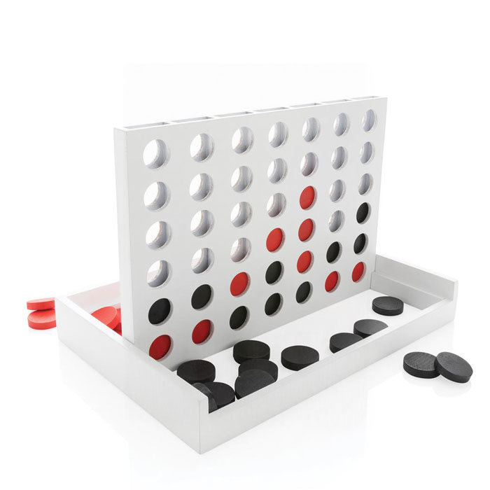 Promotional wooden Connect Four-style gift game