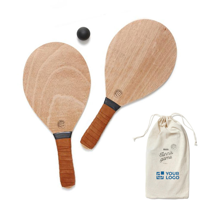 Elegant beach tennis set with two rackets and two balls