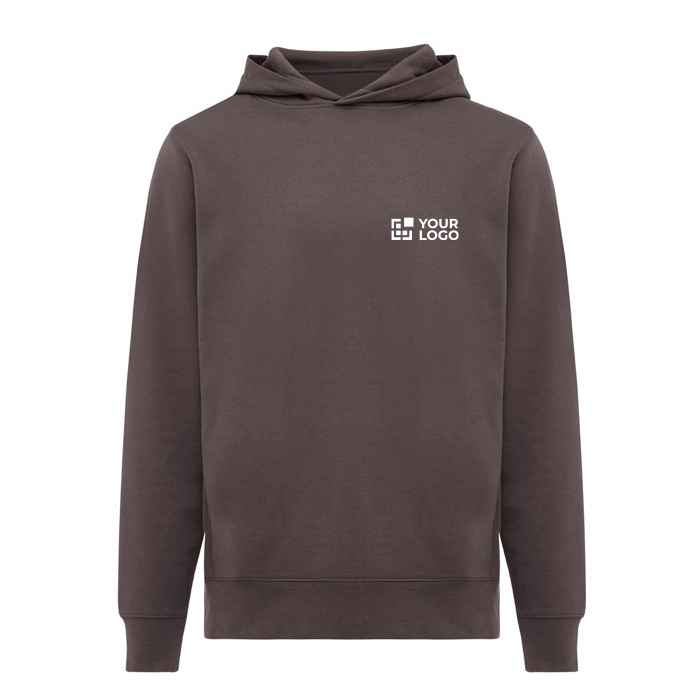 Branded unisex hoodie in recycled cotton, 280 g/m²