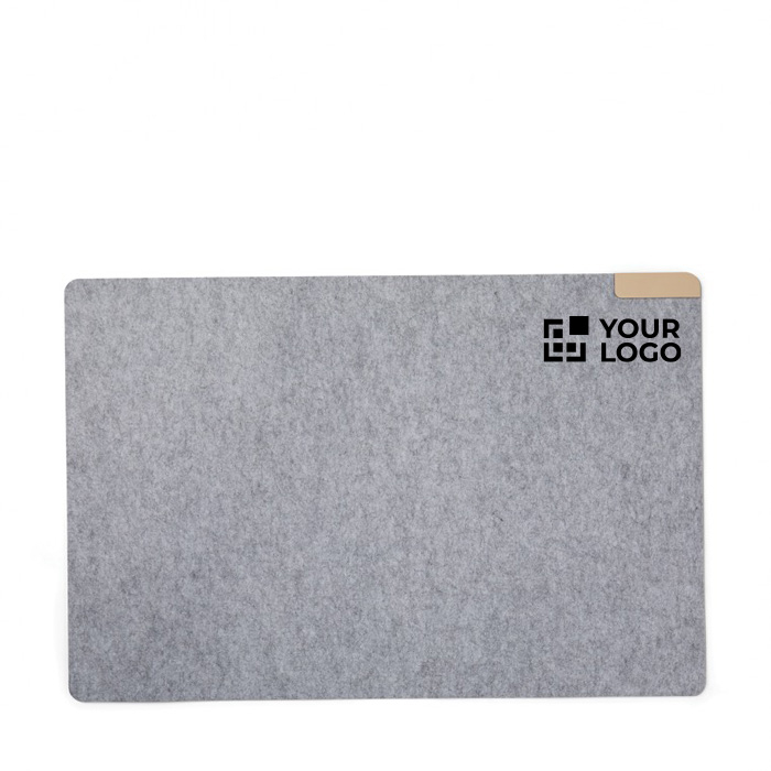 Recycled felt desk mat with anti-slip backing