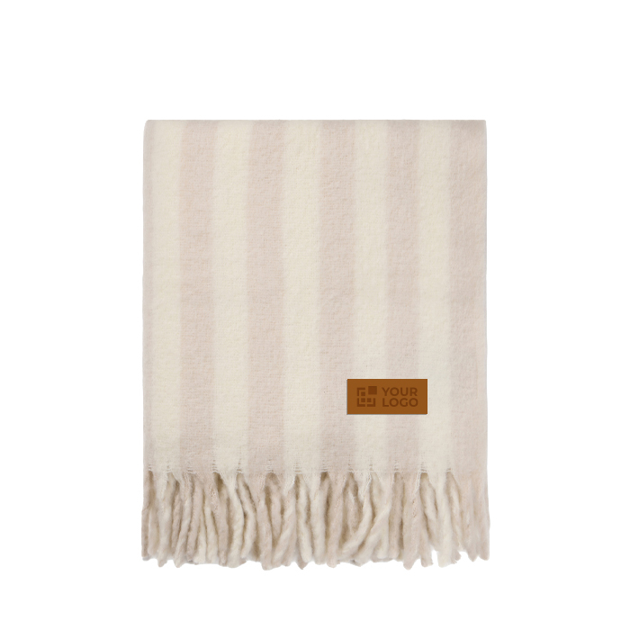 Striped blanket in wool and recycled polyester 130 x 170 cm