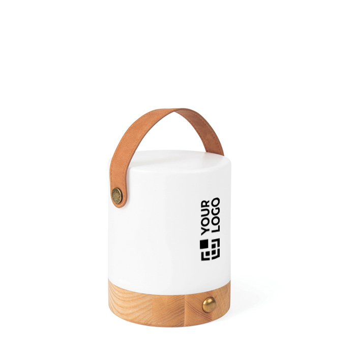 Eco portable torch with two light modes and wooden base